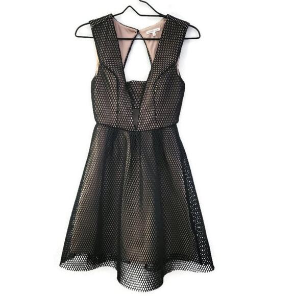 Charlotte Russe Woman's Black Mesh Cut Out Open Back Mini Dress Small - Picture 1 of 10